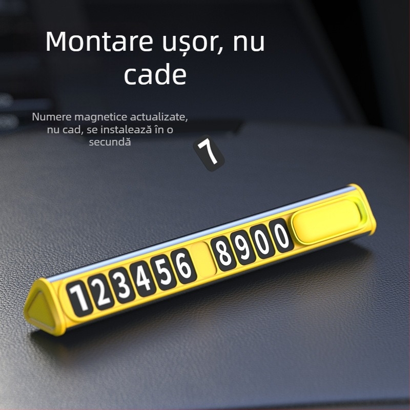 Plăcuță temporară de parcare - tip ascuns, metal, model T10, imprimare logo disponibilă, fără personalizare