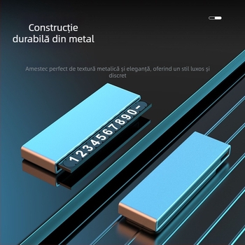 Placă metalică temporară de parcare pentru mașină cu mecanism glisant ascuns, model Y5, fosforescentă în întuneric, imprimare logo disponibilă, personalizabilă