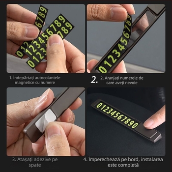 Tablă magnetică metalică pentru parcare temporară, design ascuns, model Y-3