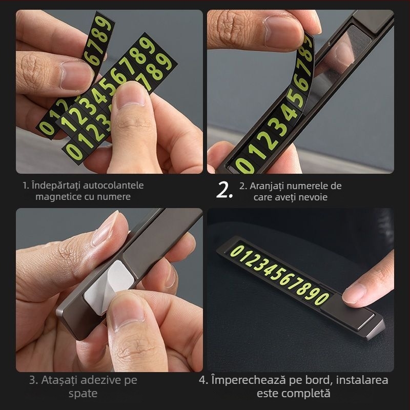 Tablă magnetică metalică pentru parcare temporară, design ascuns, model Y-3