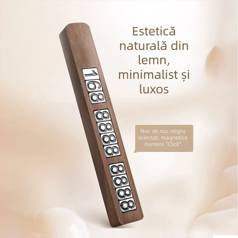 Plăcuță de parcare auto din lemn, magnetică, personalizabilă, model jz01031