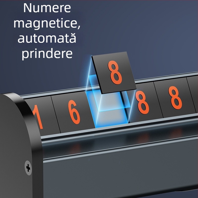 Decor interior auto din metal – placă de parcare temporară ascunsă, model LP, imprimare logo disponibilă