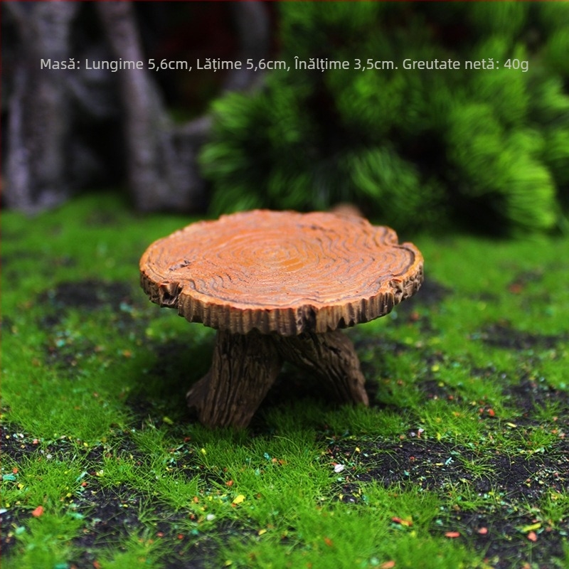 Ornamente de grădină miniaturi din rășină - În stil natură statică pentru decorul casei