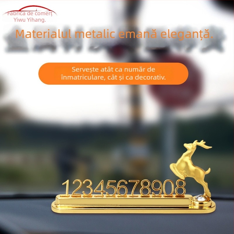 Placă temporară de parcare pentru autoturism, metal, model YH-L2061, Logo imprimat, Etichetă privată licențiată, Personalizare disponibilă
