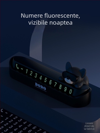 Wattsup Semn electronic pentru parcare temporară a mașinii, cu număr de telefon, corp din plastic