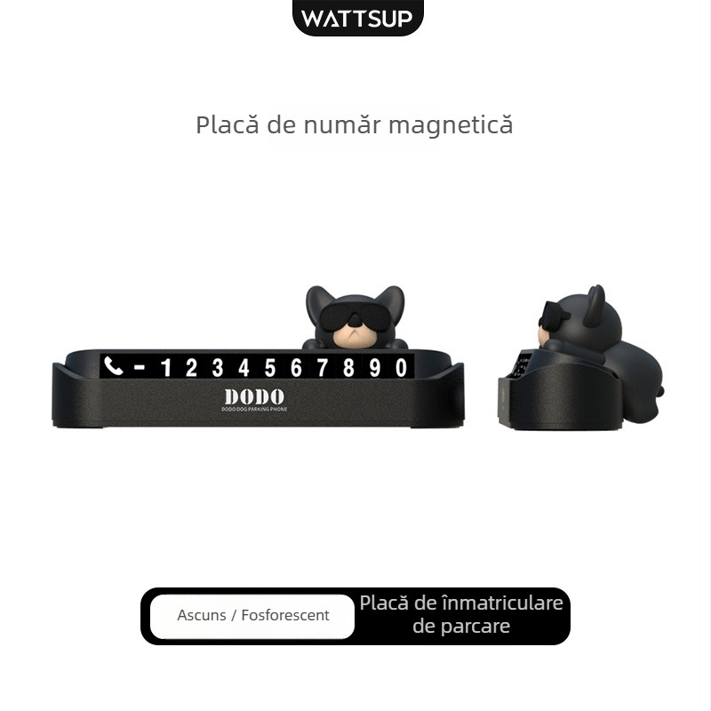 Wattsup Semn electronic pentru parcare temporară a mașinii, cu număr de telefon, corp din plastic
