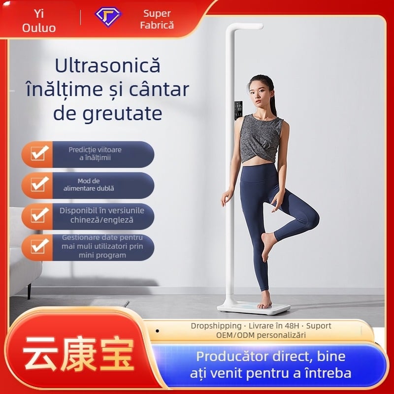 Cântar electronic inteligent cu măsurare ultrasonică, Bluetooth și anunțuri vocale, BMI, model CP30C