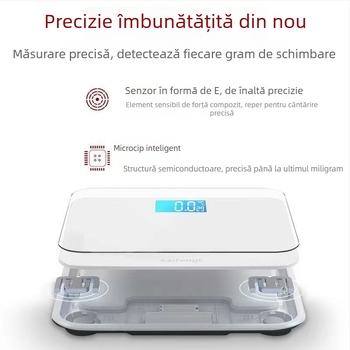 OPPELSCALE Cântar electronic pentru greutatea corporală cu sticlă securizată, afișaj LCD, capacitate 180 kg, alimentare cu 2x AAA, stil lux discret