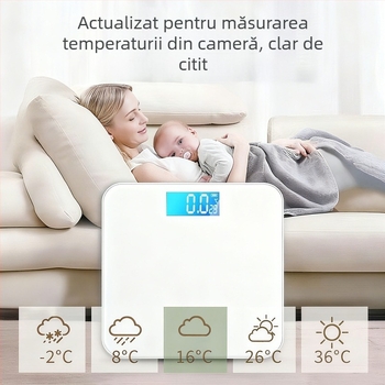 OPPELSCALE Cântar electronic pentru greutatea corporală cu sticlă securizată, afișaj LCD, capacitate 180 kg, alimentare cu 2x AAA, stil lux discret