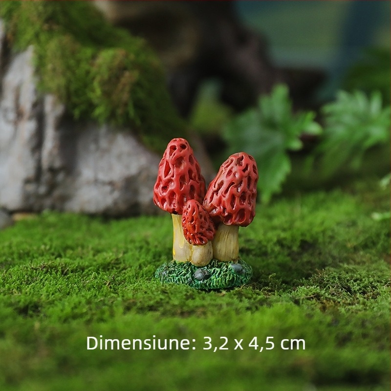 Ornament din rășină în formă de ciupercă pentru micro-peisaj – stil pastoral, decor pentru ghiveci