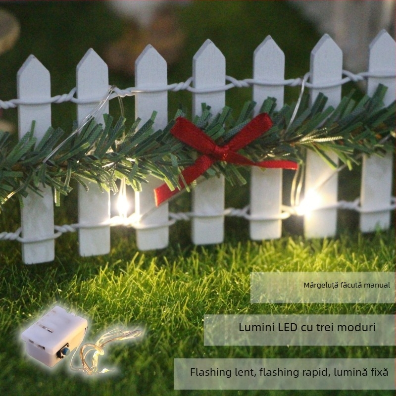 Gard de grădină Zakka Micro Landscape - Lemn, Făcut Manual, Stil Pastoral, Personalizare