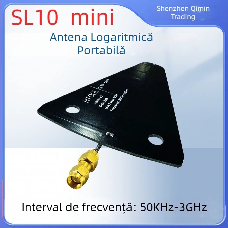 SL10Mini Antenă Logaritmică Perioadică - 50 kHz–3 GHz, frecvență joasă, câștig înalt, antenă direcțională de recepție pentru satelit