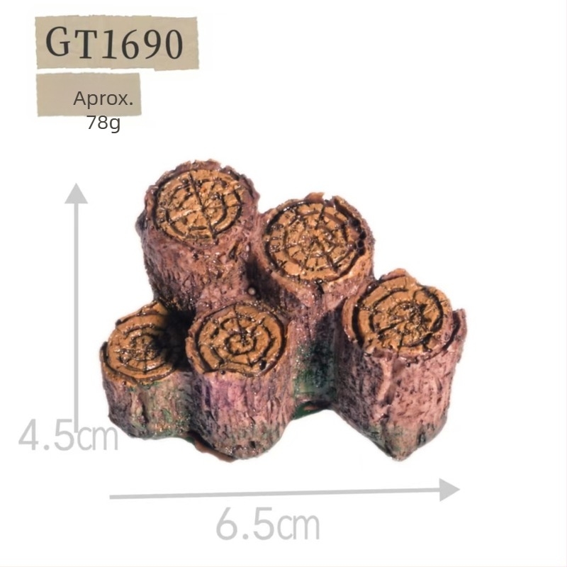 Decor din rășină pentru micro peisaj cu pod pe trunchiu de copac și mușchi pentru acvariu, formă geometrică, stil chinezesc, prelucrare personalizată, GT1690