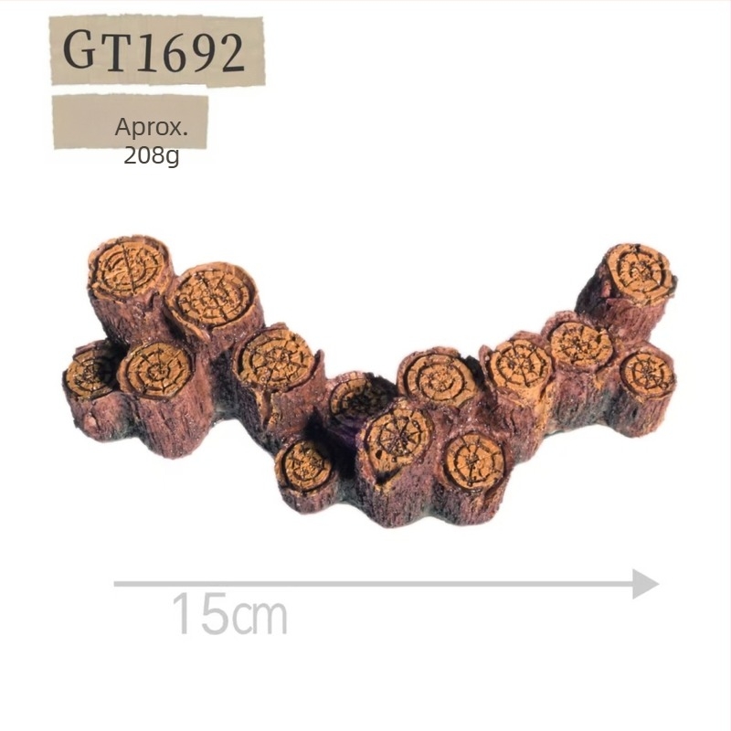 Decor din rășină pentru micro peisaj cu pod pe trunchiu de copac și mușchi pentru acvariu, formă geometrică, stil chinezesc, prelucrare personalizată, GT1690