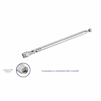 Antena SMA din rod pentru LimeSDR și HackRF – intervalul 40 MHz până la 6 GHz, impedanță 50 Ω