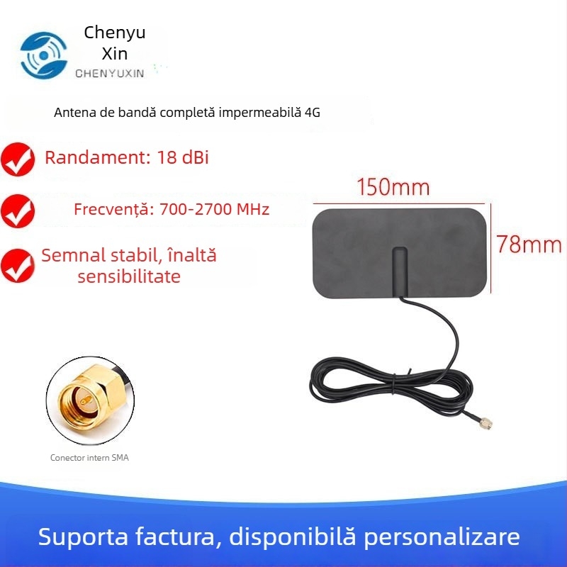 Antena patch 4G pentru exterior, impermeabilă, omni-direcțională, cu conector SMA, SWR ≤ 1.5 – Chenyuxin CYX-TP