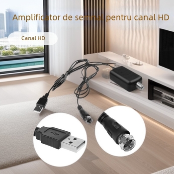 Amplificator de semnal TV digital cu antenă de undă terestră, 25 dBi, zgomot redus, canale HD TY