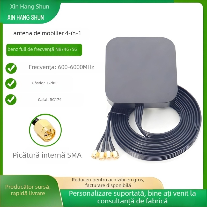 Antena de cabinet pentru module DTU/NB/3G/4G – antenă universală patru în unu, bandă completă 4G/5G