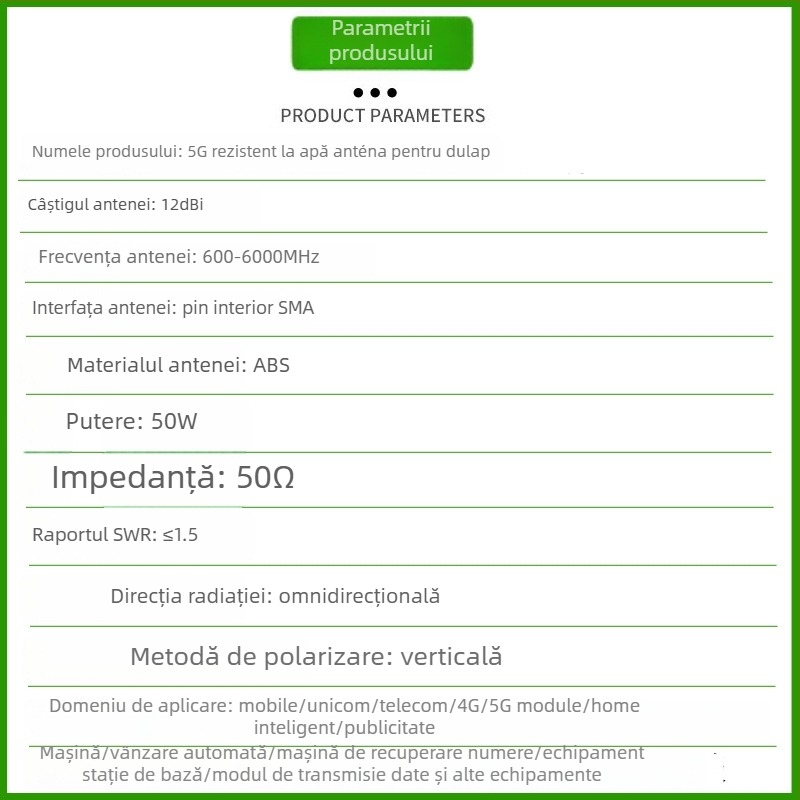 Antena de cabinet pentru module DTU/NB/3G/4G – antenă universală patru în unu, bandă completă 4G/5G