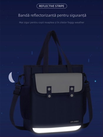 Geantă pentru lecții suplimentare din Oxford cu căptușeală din nylon, ultra-ușoară, rezistentă la uzură, reflectorizantă pentru siguranță nocturnă, unisex, potrivită pentru învățământul primar, imprimeu anime