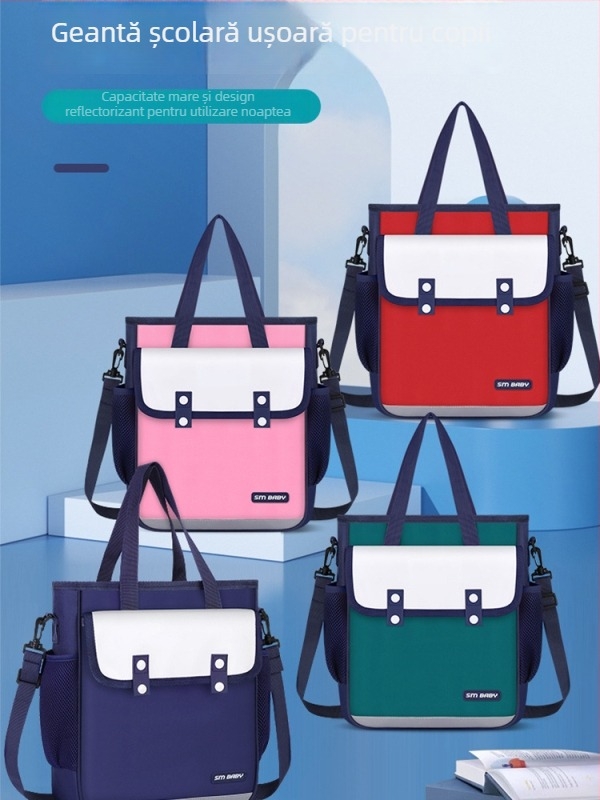 Geantă pentru lecții suplimentare din Oxford cu căptușeală din nylon, ultra-ușoară, rezistentă la uzură, reflectorizantă pentru siguranță nocturnă, unisex, potrivită pentru învățământul primar, imprimeu anime