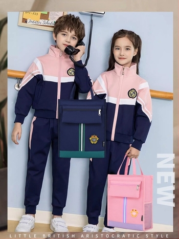 Geantă de școală din Oxford cu fermoar – ultraușoară, model cu dungi, pentru învățământul primar