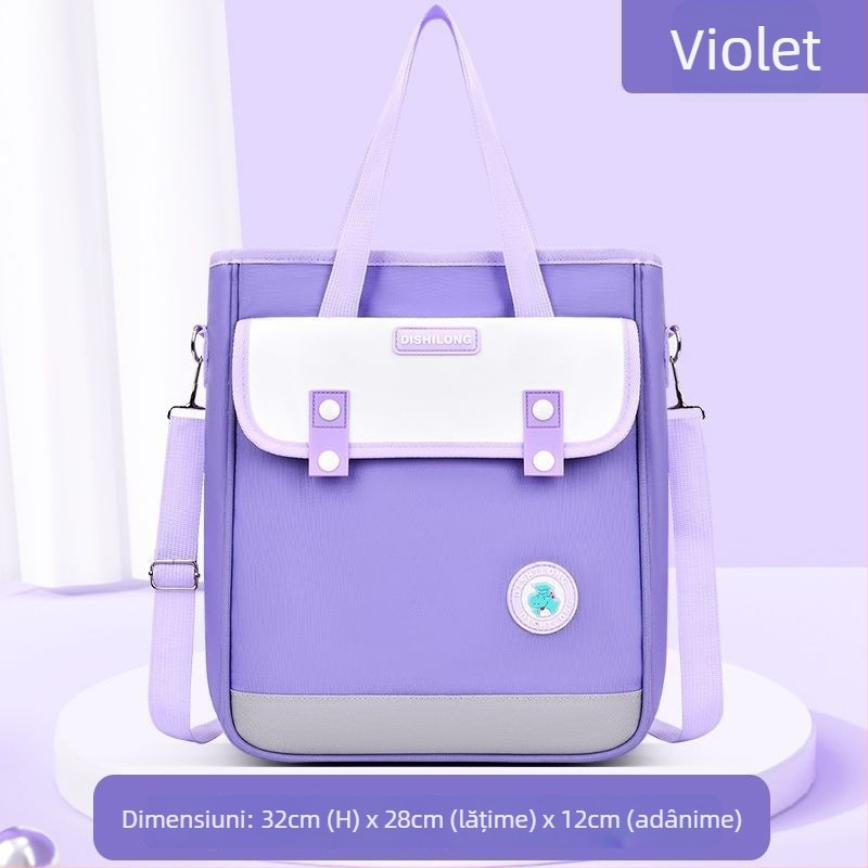 Geantă din nylon pentru elevi de școala primară, impermeabilă și ultraușoară, căptușire din poliester, curea crossbody unisex pentru învățare în afara campusului