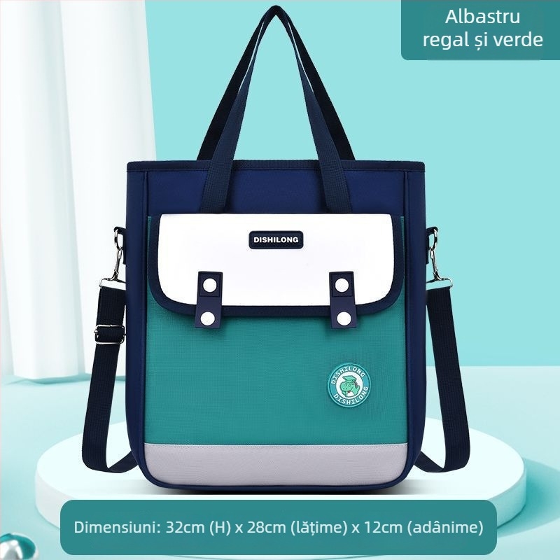 Geantă din nylon pentru elevi de școala primară, impermeabilă și ultraușoară, căptușire din poliester, curea crossbody unisex pentru învățare în afara campusului