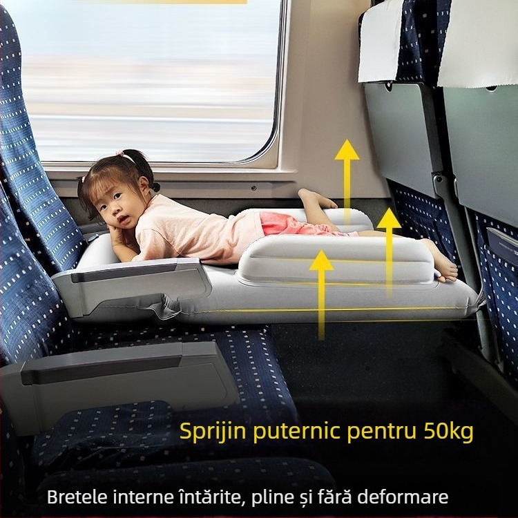 Saltea gonflabilă pentru bancheta din spate, pentru călătorii cu bebeluș și copil (Compatibilitate universală cu mașinile; Metodă de umflare: Altă; Fără personalizare)
