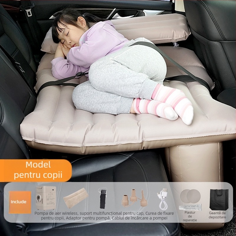 Saltea auto gonflabilă automată pentru bancheta din spate – Model P-101, PVC ecologic, 3 kg, încărcătură maximă 250 kg