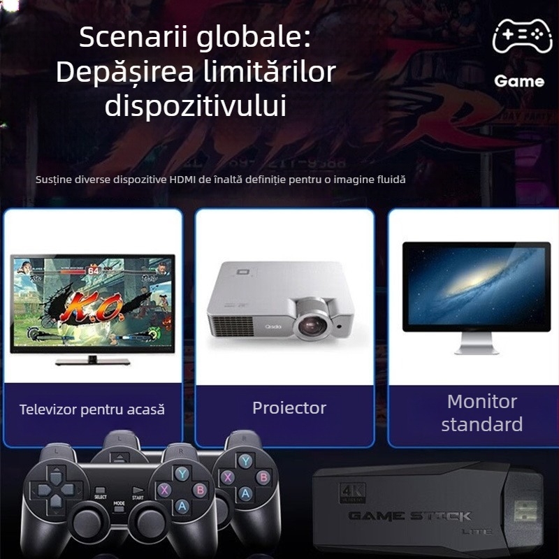 Consolă joystick M8 – pentru doi, wireless, 64-bit OS, 512MB RAM, USB/HDMI