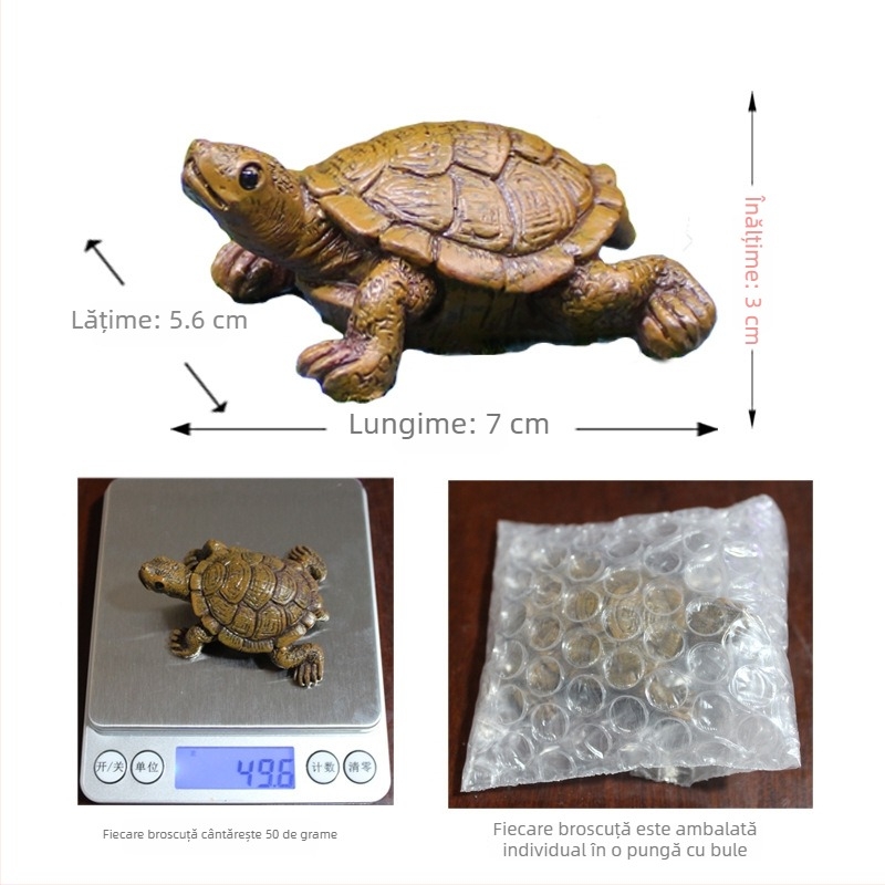 Ornament pentru acvariu din rășină – țestoasă miniatură, peisaj pastoral, realizat din rășină