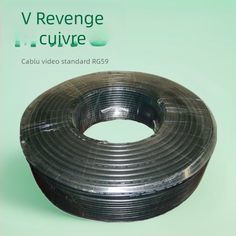 East River cablu coaxial RG59 pentru transmisie RF, mantă PVC, certificat ROHS