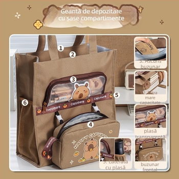 Geantă tote pentru copii – material Oxford, impermeabilă, ultra-ușoară, rezistentă la uzură, model anime