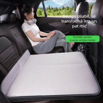 Saltea de dormit pentru banchetă din spate a mașinii, Ice Silk, pliabilă, cu față unică, fără aer, potrivită pentru sedanuri/SUV, pentru două persoane
