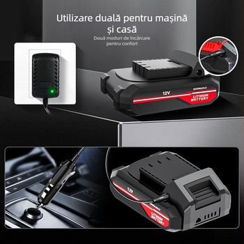 Pompa de aer pentru mașină fără fir, cu afișaj digital, iluminare LED, 12V, 120W, cablu de 3 m