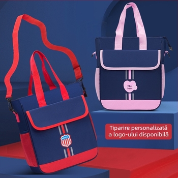 Geantă de studiu pentru elevi de primar și gimnazial | Material nylon | Capacitate mare | Interior izolat | Logo imprimat