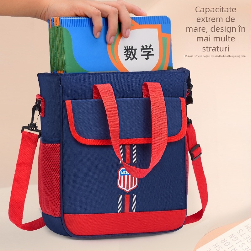 Geantă de studiu pentru elevi de primar și gimnazial | Material nylon | Capacitate mare | Interior izolat | Logo imprimat