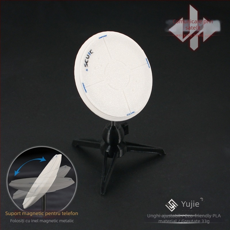 Shuojie Suport Magnetic pentru Telefon – Ornament-model de Antenă Satelit 3D, Construcție din Aliaj, Utilizare Universală Interioară/ Exterioară