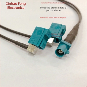 Fakra Z RG174 cablu adaptor extindere pentru radiourile GPS auto și maritime; conectori curbi/ drepți, masculin/feminin; material izolator: cupru pur placat cu nichel și aur; aplicații: comunicații