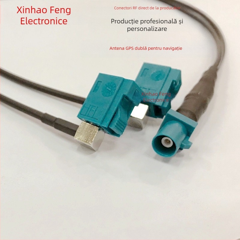 Fakra Z RG174 cablu adaptor extindere pentru radiourile GPS auto și maritime; conectori curbi/ drepți, masculin/feminin; material izolator: cupru pur placat cu nichel și aur; aplicații: comunicații