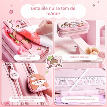 Kaba Bear 3D penar, EVA, stil coreean, dublu strat, unisex