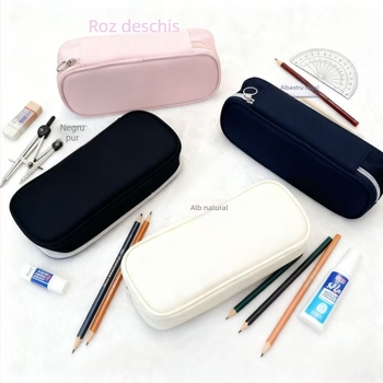 Penar din stofă Oxford cu imprimare logo, simplu, capacitate mare, ușor, unisex, pentru școala primară, căptușeală poliester, stil campus tineresc