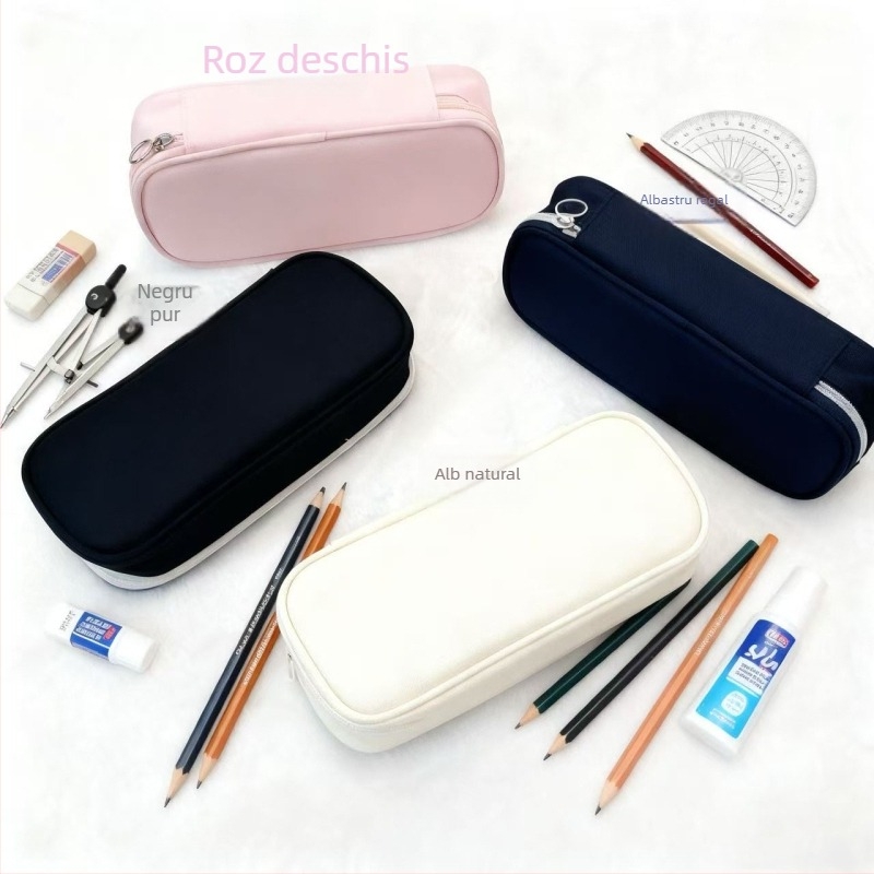 Penar din stofă Oxford cu imprimare logo, simplu, capacitate mare, ușor, unisex, pentru școala primară, căptușeală poliester, stil campus tineresc