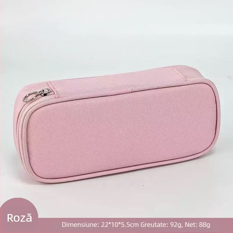 Penar din stofă Oxford cu imprimare logo, simplu, capacitate mare, ușor, unisex, pentru școala primară, căptușeală poliester, stil campus tineresc