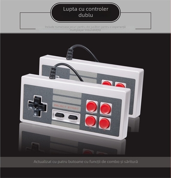 Gamepad cu fir în stil NES, interfață 9-pin pentru consolă NES, carcasă ABS, 1–2 jucători