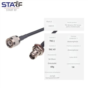 Cablu Extensie RTK/GPS, conector TNC masculin la TNC feminin, montaj posterior, pentru receptor GPS de navigație pe navă — Cod articol: TNC-J la TNC-KY; Brand propriu: Da; Export cross-border exclusiv: Da