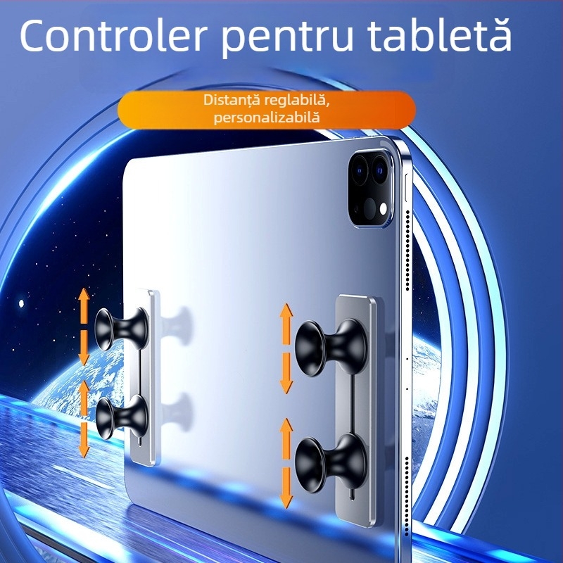B02 Mâner plat pentru tabletă – aliaj de aluminiu + gel de siliciu, controler de joc fără fir