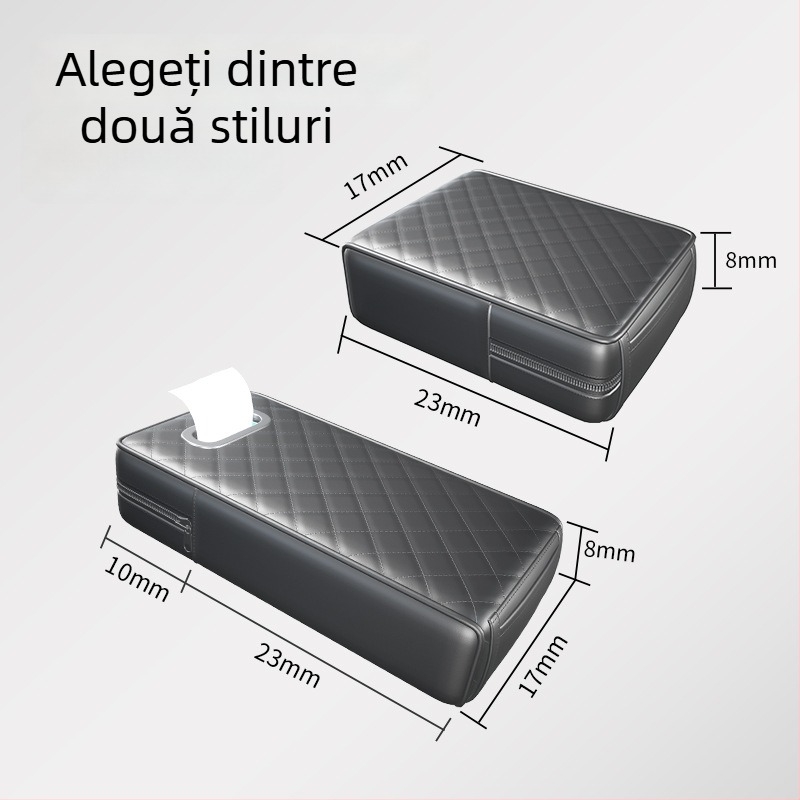 Naiduo Pernă din Piele pentru Mărirea Înălțimii Cotierelor Auto – Universală, Suport pentru Cutia de Șervețele, Covoraș Central Multifuncțional
