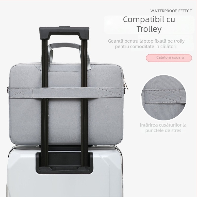 Geantă de protecție pentru laptop și tabletă – material Oxford, impermeabil, fermoar, mâner moale, compartiment interior cu fermoar, protecție la șocuri